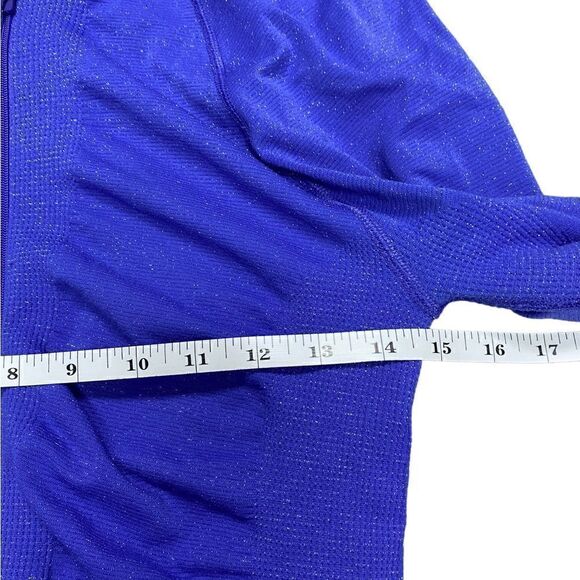 Athleta purple sparkly rouched full zip sweater jacket - Picture 5 of 7